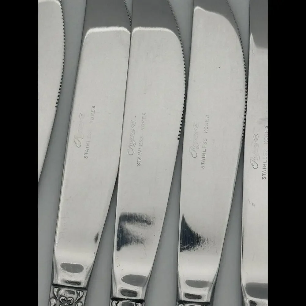 Rogers Co Stainless Korea Rose Stainless Flatware 19 Pcs